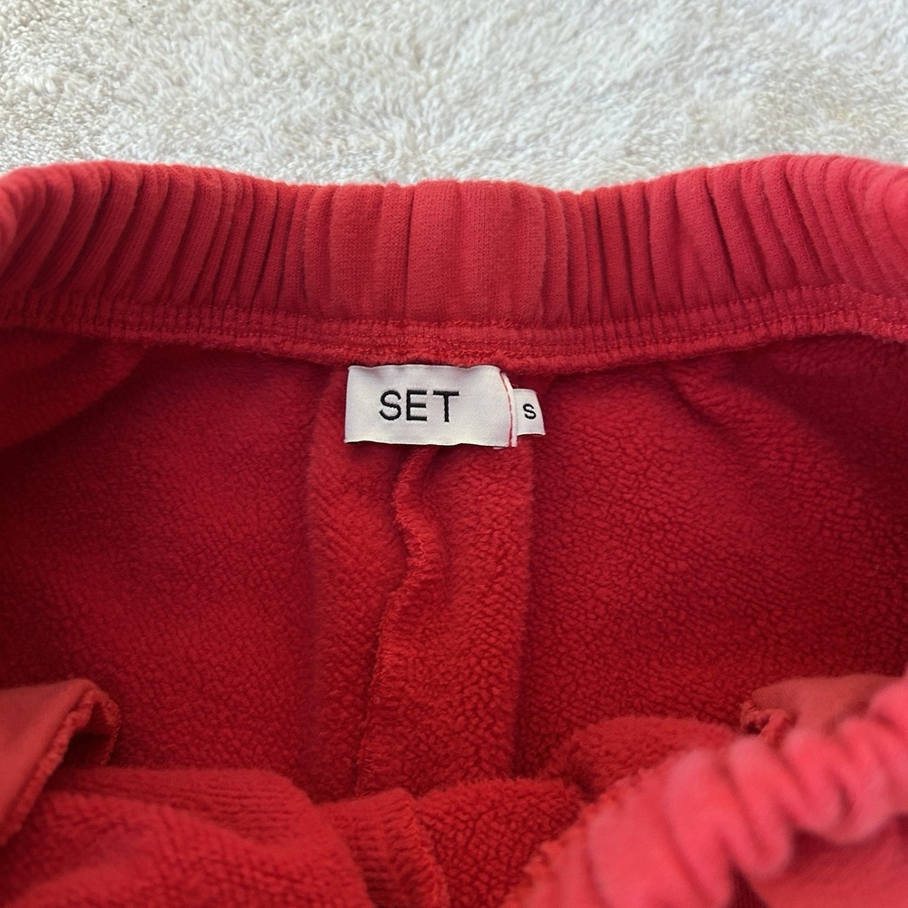 SET ACTIVE Shorts Womens Small Red Fleece Sweat Elastic Waist Soft Lounge USA - Picture 5 of 7